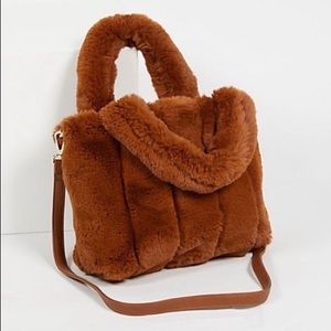 Free People Faux Fur Bag (Grey)